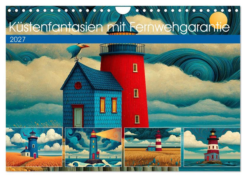 Küstenfantasien mit Fernwehgarantie (Wandkalender 2027 DIN A4 quer) CALVENDO Monatskalender
