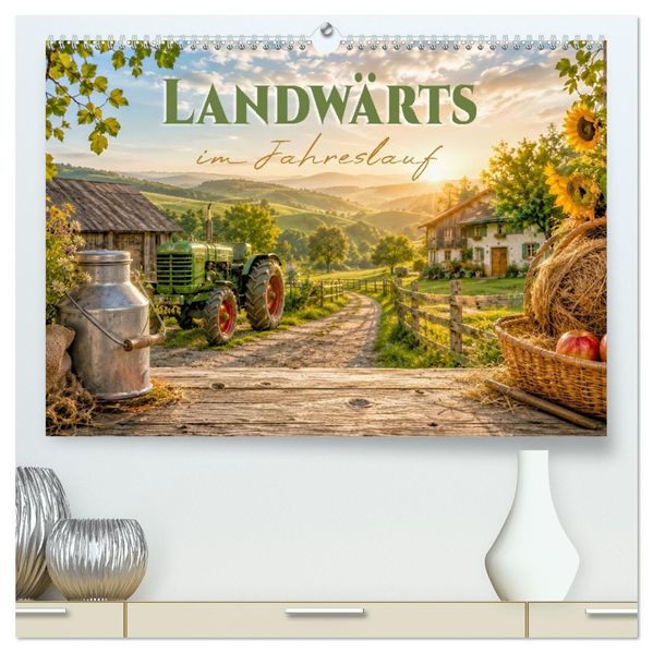 Landwärts im Jahreslauf (hochwertiger Premium Wandkalender 2027 DIN A2 quer) Kunstdruck in Hochglanz
