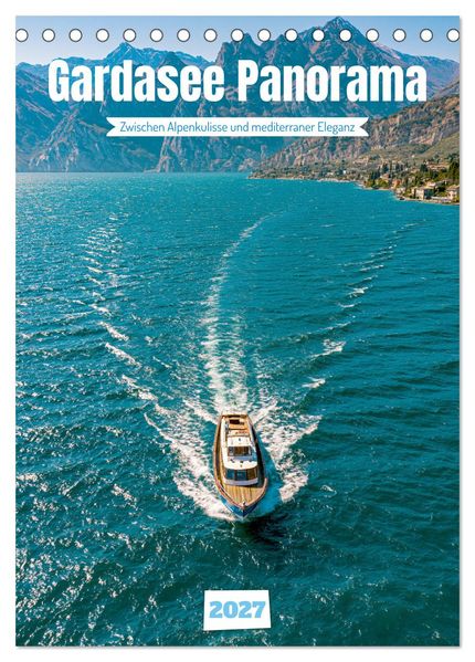 Gardasee Panorama (Tischkalender 2027 DIN A5 hoch) CALVENDO Monatskalender