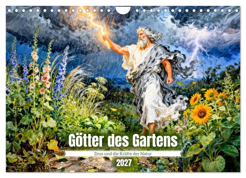 Götter des Gartens - Zeus und die Kräfte der Natur (Wandkalender 2027 DIN A4 quer) CALVENDO Monatskalender