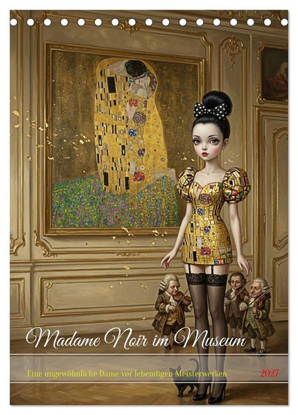 Madame Noir im Museum (Tischkalender 2027 DIN A5 hoch) CALVENDO Monatskalender