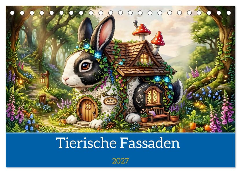 Tierische Fassaden (Tischkalender 2027 DIN A5 quer) CALVENDO Monatskalender