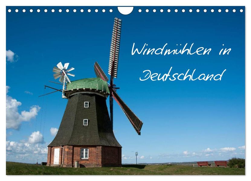 Windmühlen in Deutschland (Wandkalender 2027 DIN A4 quer) CALVENDO Monatskalender