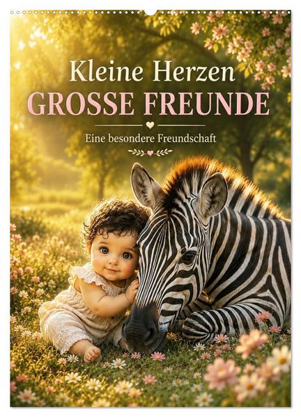 Kleine Herzen GROSSE FREUNDE (Wandkalender 2027 DIN A2 hoch) CALVENDO Monatskalender