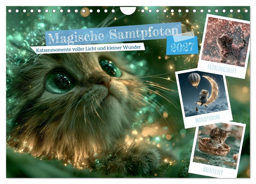 Magische Samtpfoten (Wandkalender 2027 DIN A4 quer) CALVENDO Monatskalender