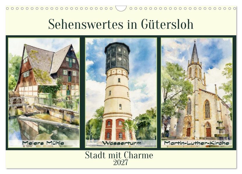 Sehenwertes Gütersloh (Wandkalender 2027 DIN A3 quer) CALVENDO Monatskalender