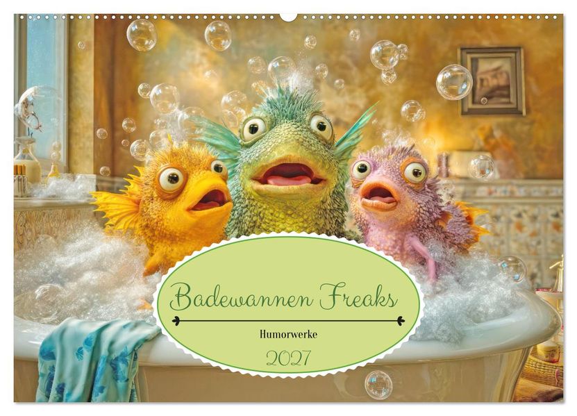 Badewannen Freaks - Humorwerke (Wandkalender 2027 DIN A2 quer) CALVENDO Monatskalender