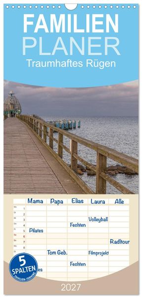 Familienplaner 2027 - Traumhaftes Rügen mit 5 Spalten (Wandkalender 21 x 45 cm) CALVENDO