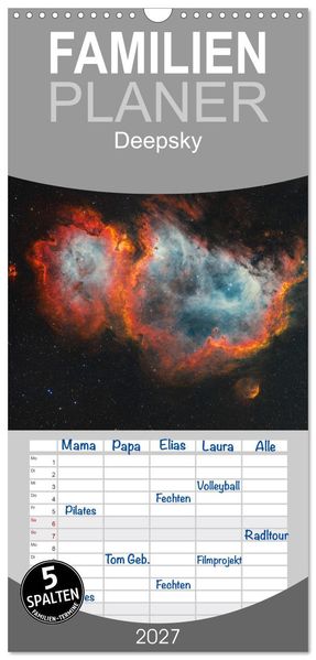 Familienplaner 2027 - Deepsky 2027 mit 5 Spalten (Wandkalender 21 x 45 cm) CALVENDO