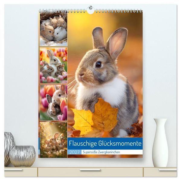 Flauschige Glücksmomente (hochwertiger Premium Wandkalender 2027 DIN A2 hoch) Kunstdruck in Hochglanz