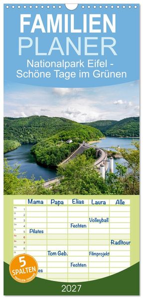 Familienplaner 2027 - Nationalpark Eifel - Schöne Tage im Grünen mit 5 Spalten (Wandkalender 21 x 45 cm) CALVENDO