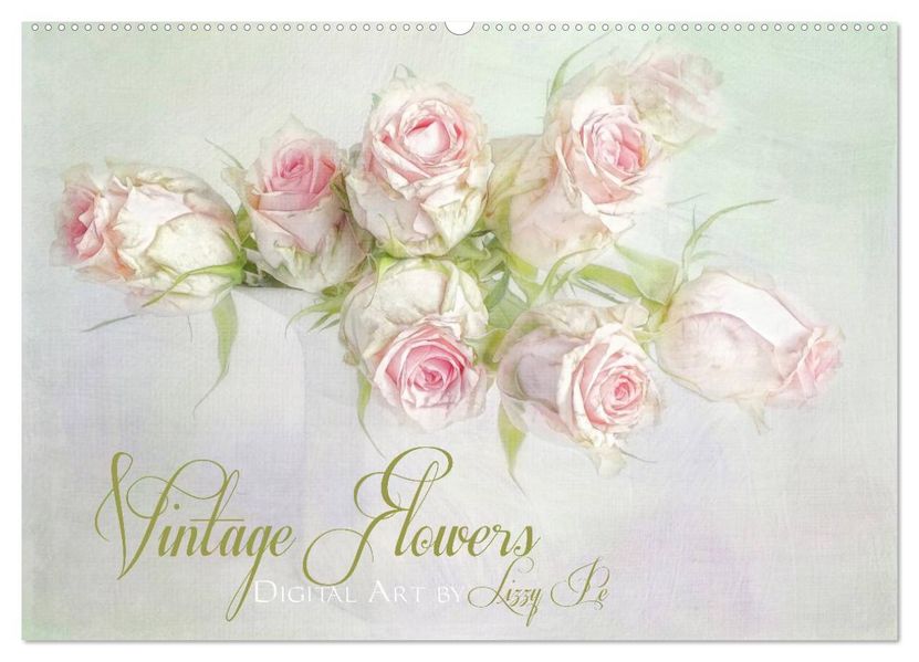 Vintage Flowers (Wandkalender 2027 DIN A2 quer) CALVENDO Monatskalender