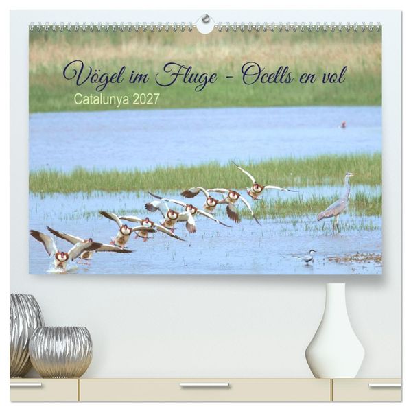 Vögel im Fluge - Ocells en vol (hochwertiger Premium Wandkalender 2027 DIN A2 quer) Kunstdruck in Hochglanz