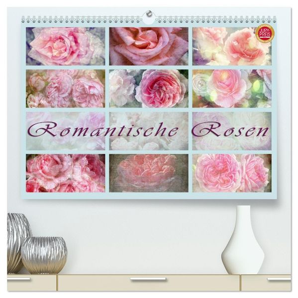 Romantische Rosen (hochwertiger Premium Wandkalender 2027 DIN A2 quer) Kunstdruck in Hochglanz