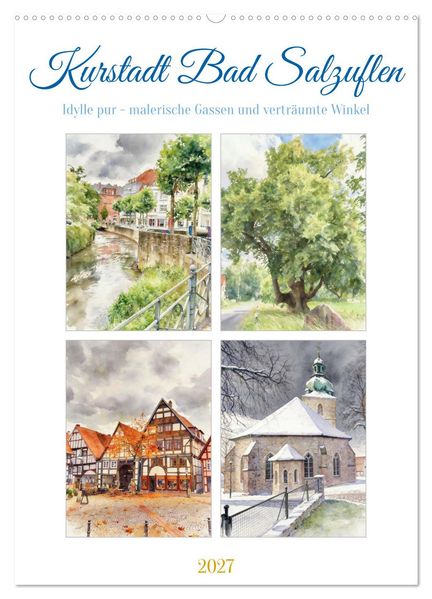 Kurstadt Bad Salzuflen (Wandkalender 2027 DIN A2 hoch) CALVENDO Monatskalender