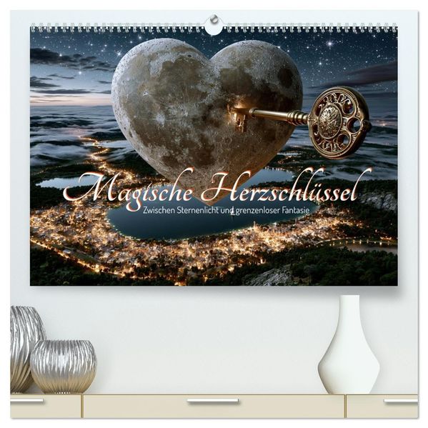 Magische Herzschlüssel. Zwischen Sternenlicht und grenzenloser Fantasie (hochwertiger Premium Wandkalender 2027 DIN A2 quer) Kunstdruck in Hochglanz
