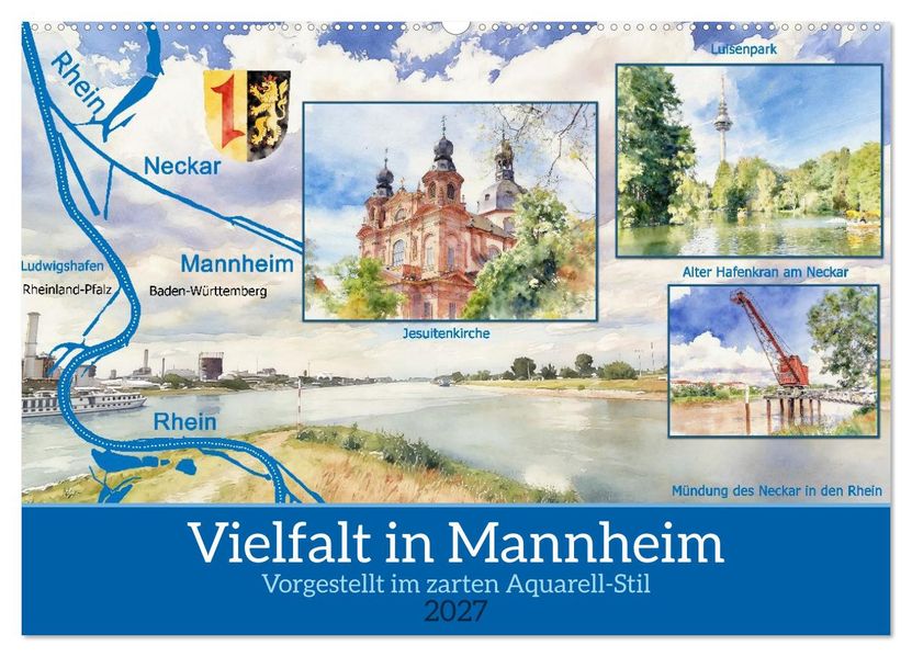 Vielfalt in Mannheim (Wandkalender 2027 DIN A2 quer) CALVENDO Monatskalender