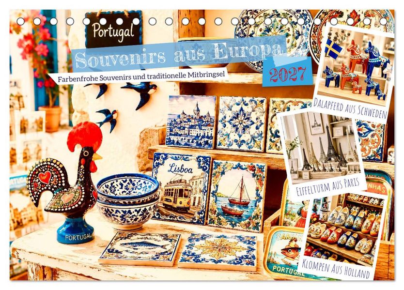 Souvenirs aus Europa (Tischkalender 2027 DIN A5 quer) CALVENDO Monatskalender