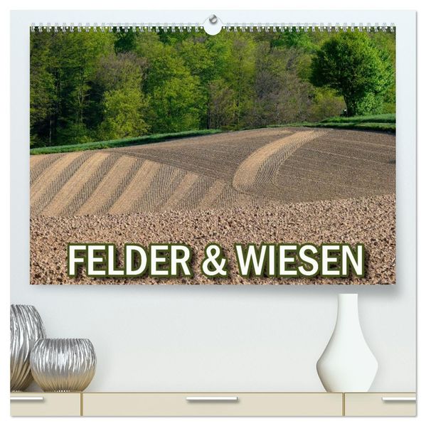 Felder und Wiesen (hochwertiger Premium Wandkalender 2027 DIN A2 quer) Kunstdruck in Hochglanz