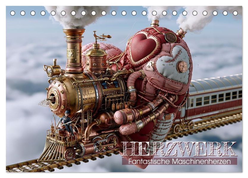 Herzwerk. Fantastische Maschinenherzen (Tischkalender 2027 DIN A5 quer) CALVENDO Monatskalender