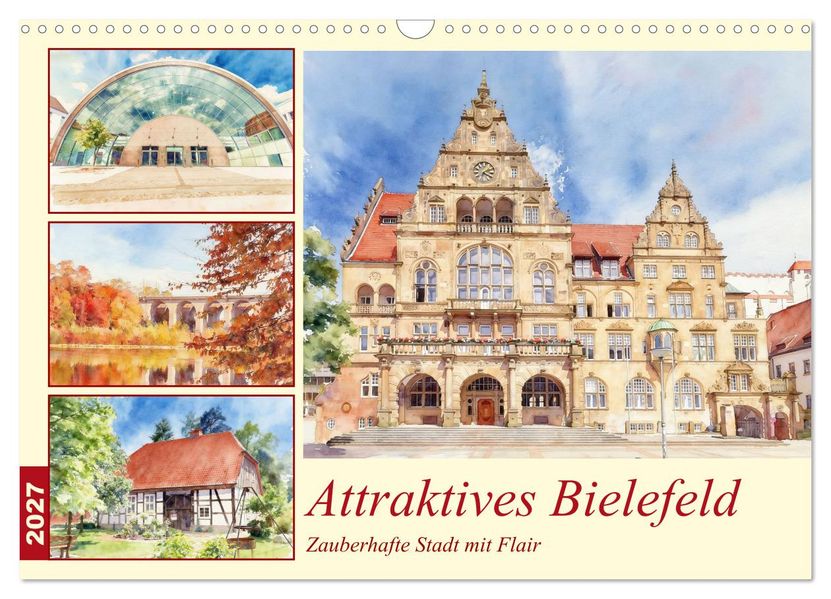 Attraktives Bielefeld (Wandkalender 2027 DIN A3 quer) CALVENDO Monatskalender