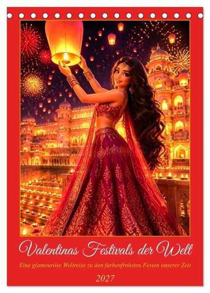 Valentinas Festivals der Welt (Tischkalender 2027 DIN A5 hoch) CALVENDO Monatskalender