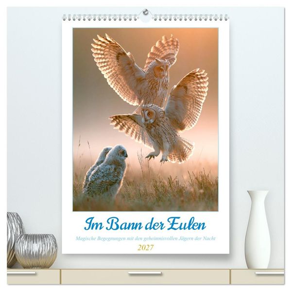 Im Bann der Eulen (hochwertiger Premium Wandkalender 2027 DIN A2 hoch) Kunstdruck in Hochglanz