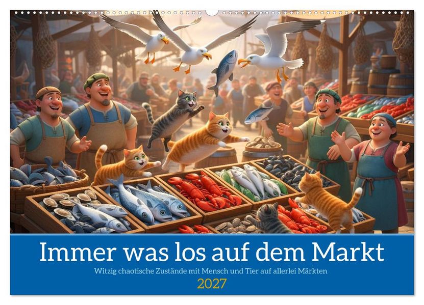 Immer was los auf dem Markt (Wandkalender 2027 DIN A2 quer) CALVENDO Monatskalender