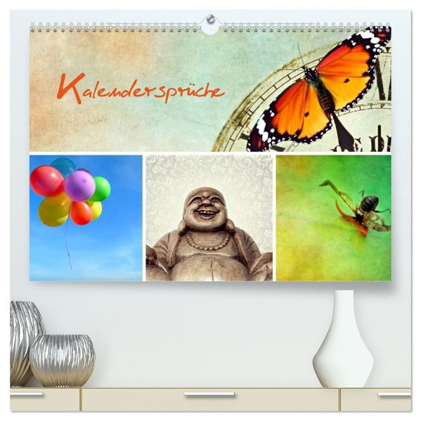 Kalendersprüche (hochwertiger Premium Wandkalender 2027 DIN A2 quer) Kunstdruck in Hochglanz