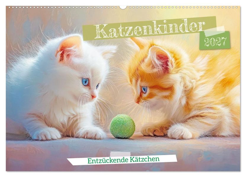 Katzenkinder - Entzückende Kätzchen (Wandkalender 2027 DIN A2 quer) CALVENDO Monatskalender