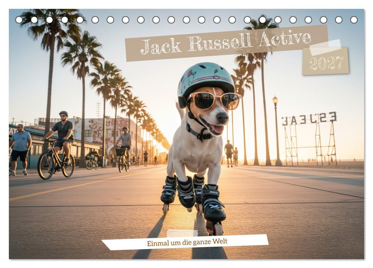 Jack Russel Active (Tischkalender 2027 DIN A5 quer) CALVENDO Monatskalender