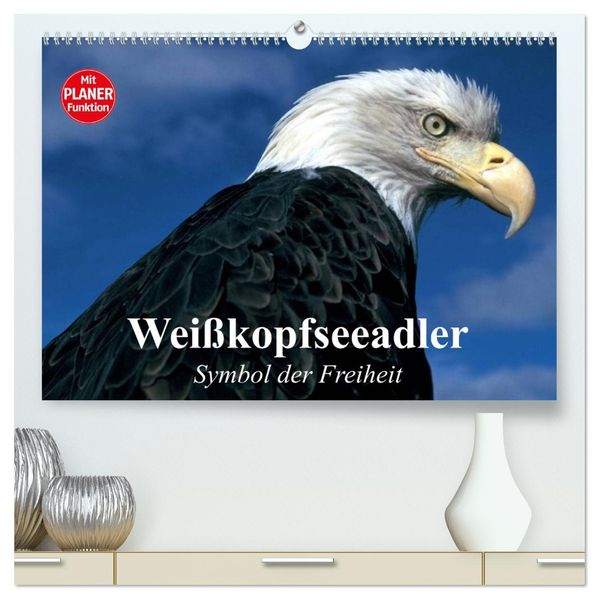 Weißkopfseeadler. Symbol der Freiheit (hochwertiger Premium Wandkalender 2027 DIN A2 quer) Kunstdruck in Hochglanz