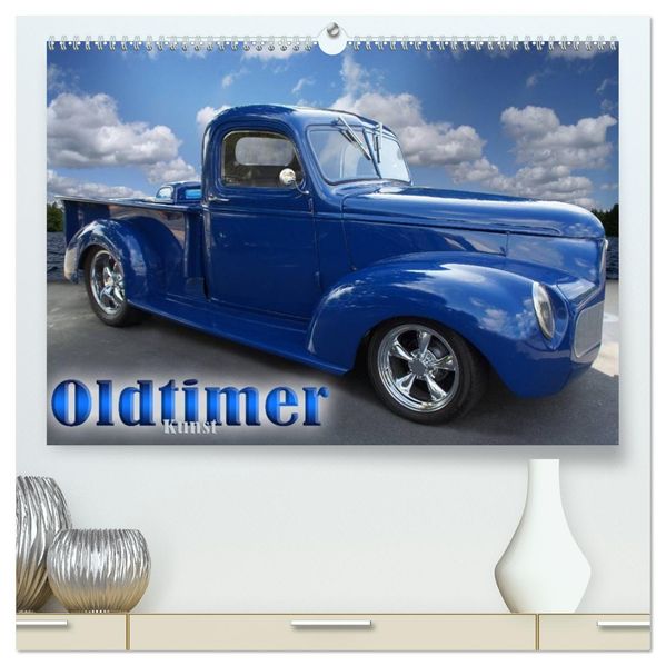 Oldtimer-Kunst (hochwertiger Premium Wandkalender 2027 DIN A2 quer) Kunstdruck in Hochglanz