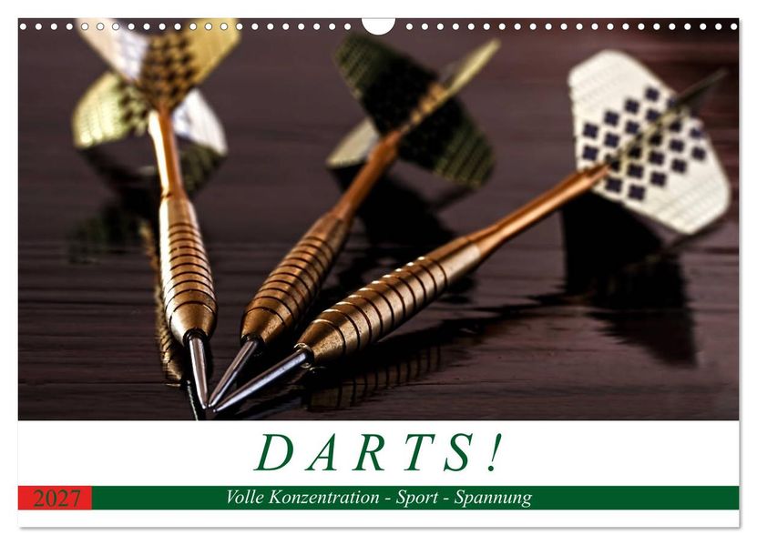 Darts. Konzentration - Sport - Spannung (Wandkalender 2027 DIN A3 quer) CALVENDO Monatskalender