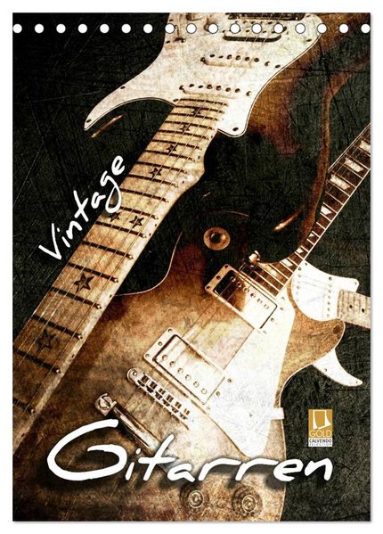 Vintage Gitarren (Tischkalender 2027 DIN A5 hoch) CALVENDO Monatskalender