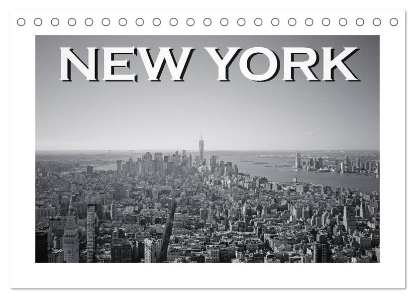 New York in schwarz weiss (Tischkalender 2027 DIN A5 quer) CALVENDO Monatskalender