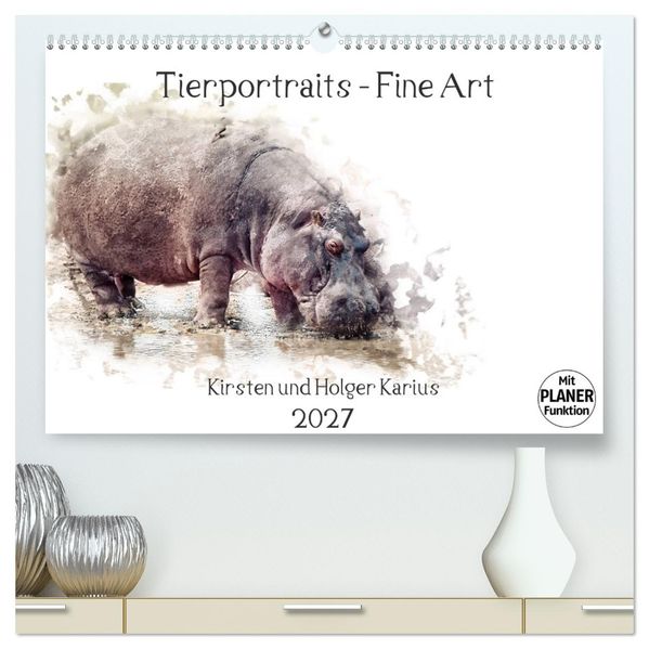 Tierportraits - Fine Art (hochwertiger Premium Wandkalender 2027 DIN A2 quer) Kunstdruck in Hochglanz