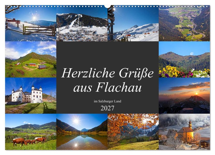 Herzliche Grüße aus Flachau (Wandkalender 2027 DIN A2 quer) CALVENDO Monatskalender