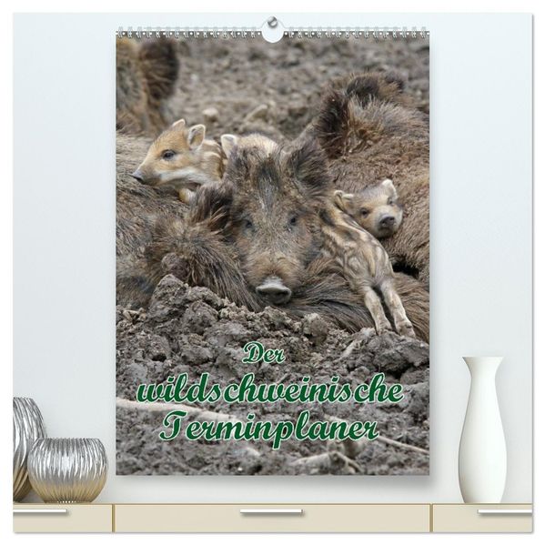 Der wildschweinische Terminplaner (hochwertiger Premium Wandkalender 2027 DIN A2 hoch) Kunstdruck in Hochglanz