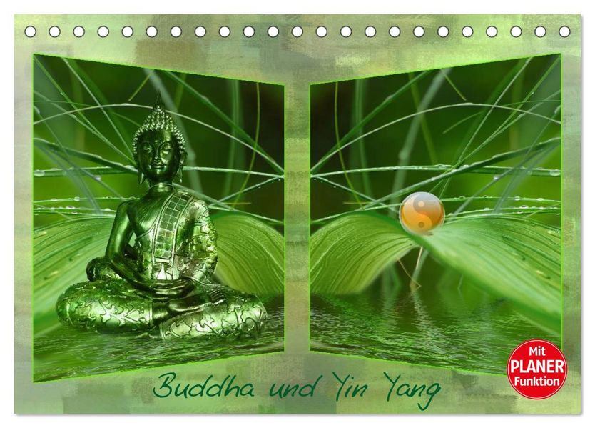 Buddha und Yin Yang (Tischkalender 2027 DIN A5 quer) CALVENDO Monatskalender