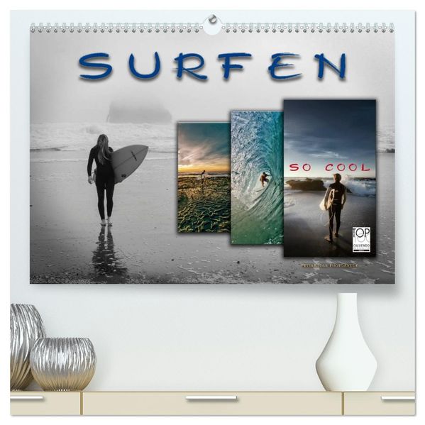 Surfen - so cool (hochwertiger Premium Wandkalender 2027 DIN A2 quer) Kunstdruck in Hochglanz