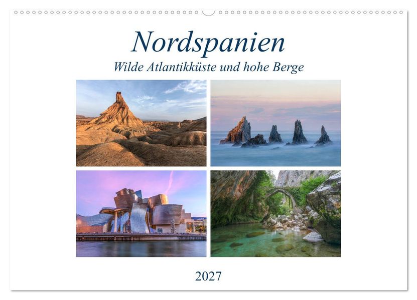 Nordspanien wilde Atlantikküste und hohe Berge (Wandkalender 2027 DIN A2 quer) CALVENDO Monatskalender