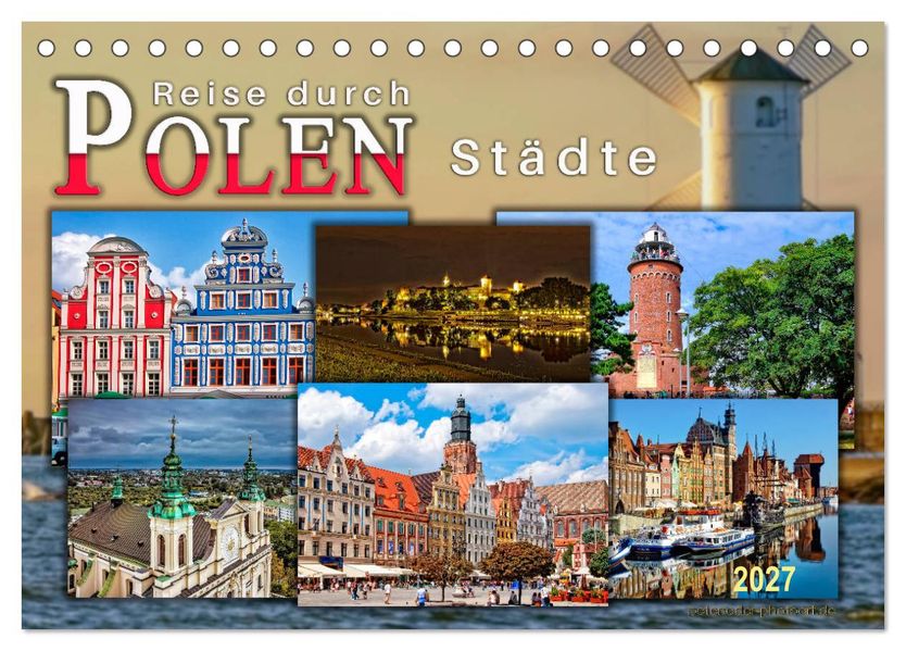 Reise durch Polen - Städte (Tischkalender 2027 DIN A5 quer) CALVENDO Monatskalender