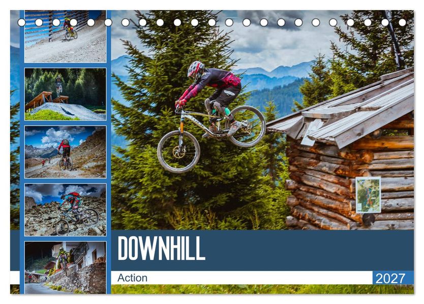 Downhill Action (Tischkalender 2027 DIN A5 quer) CALVENDO Monatskalender