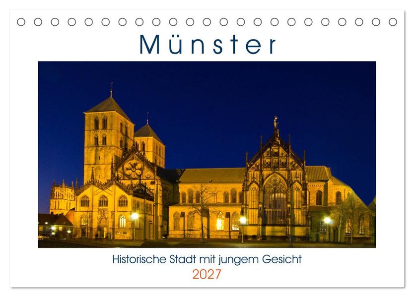 Münster - Historische Stadt mit jungem Gesicht (Tischkalender 2027 DIN A5 quer) CALVENDO Monatskalender