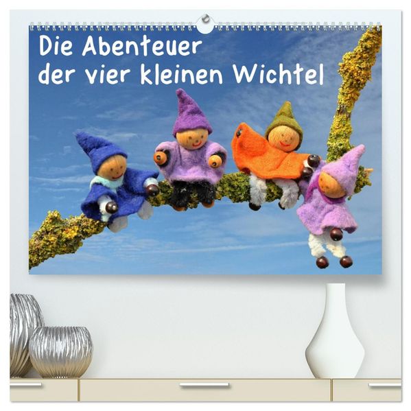 Die Abenteuer der vier kleinen Wichtel (hochwertiger Premium Wandkalender 2027 DIN A2 quer) Kunstdruck in Hochglanz