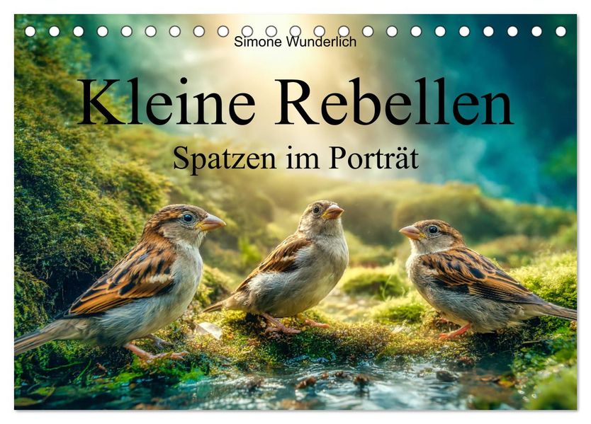 Kleine Rebellen - Spatzen im Porträt (Tischkalender 2027 DIN A5 quer) CALVENDO Monatskalender