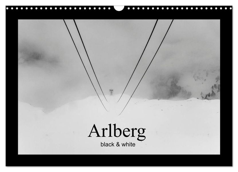 Arlberg black and white (Wandkalender 2027 DIN A3 quer) CALVENDO Monatskalender