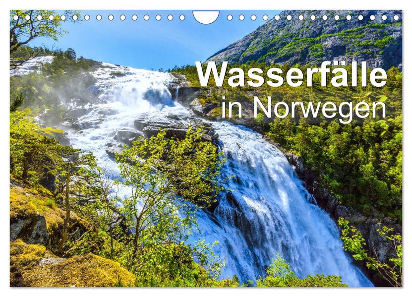 Wasserfälle in Norwegen (Wandkalender 2027 DIN A4 quer) CALVENDO Monatskalender