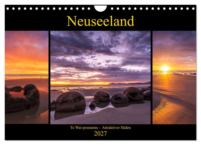 Neuseeland - Attraktiver Süden (Wandkalender 2027 DIN A4 quer) CALVENDO Monatskalender